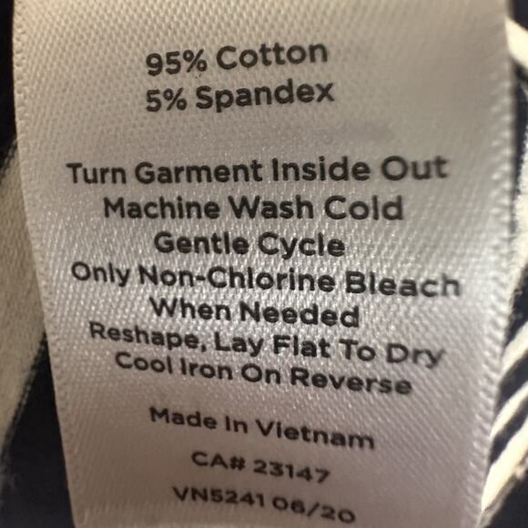 TALBOTS CREWNECK LONG SLEEVE STRIPED NAVY TEE - SHIMMER STRIPE ORNAMENT 1X - Picture 5 of 6